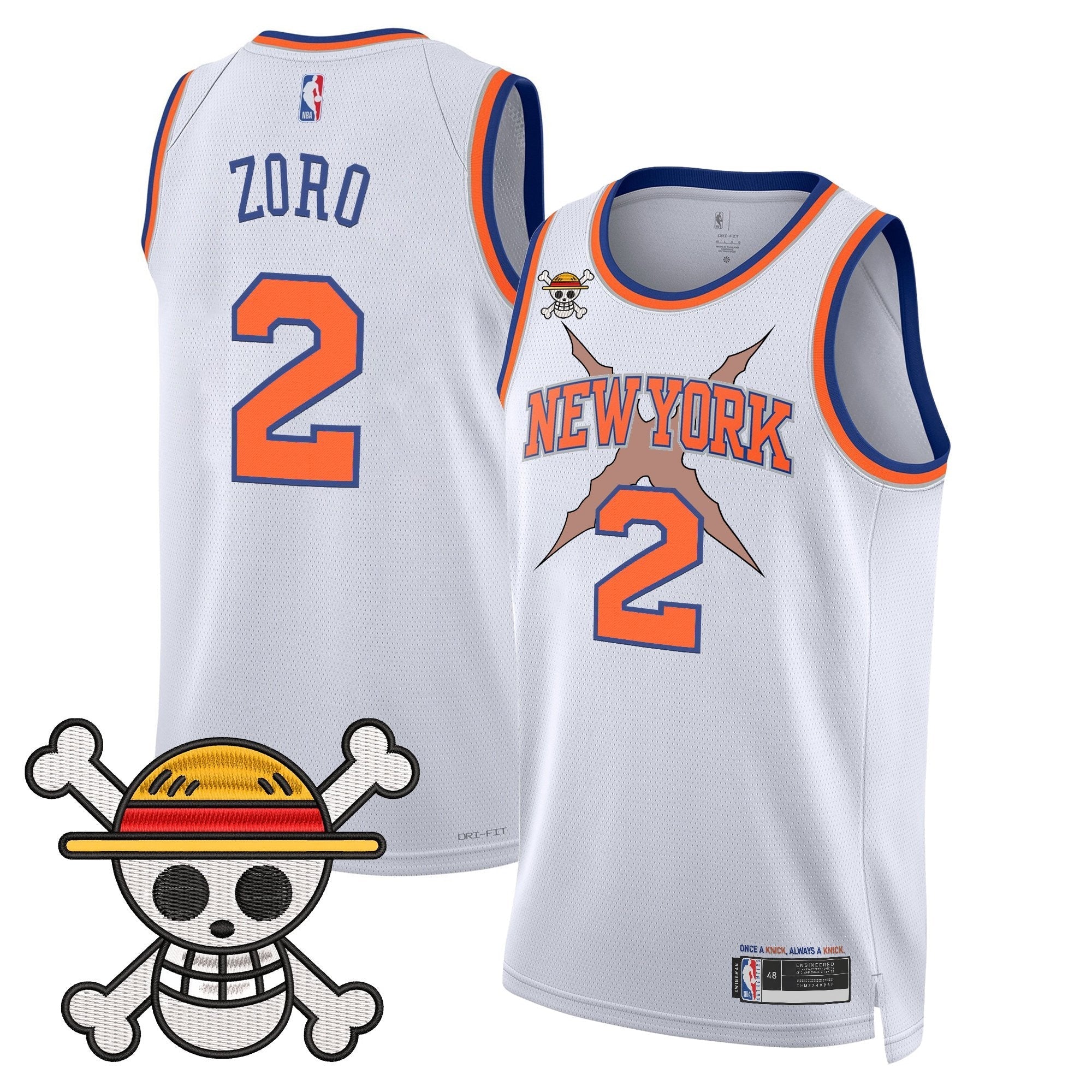 NYK x One Piece Swingman Jersey- Stitched