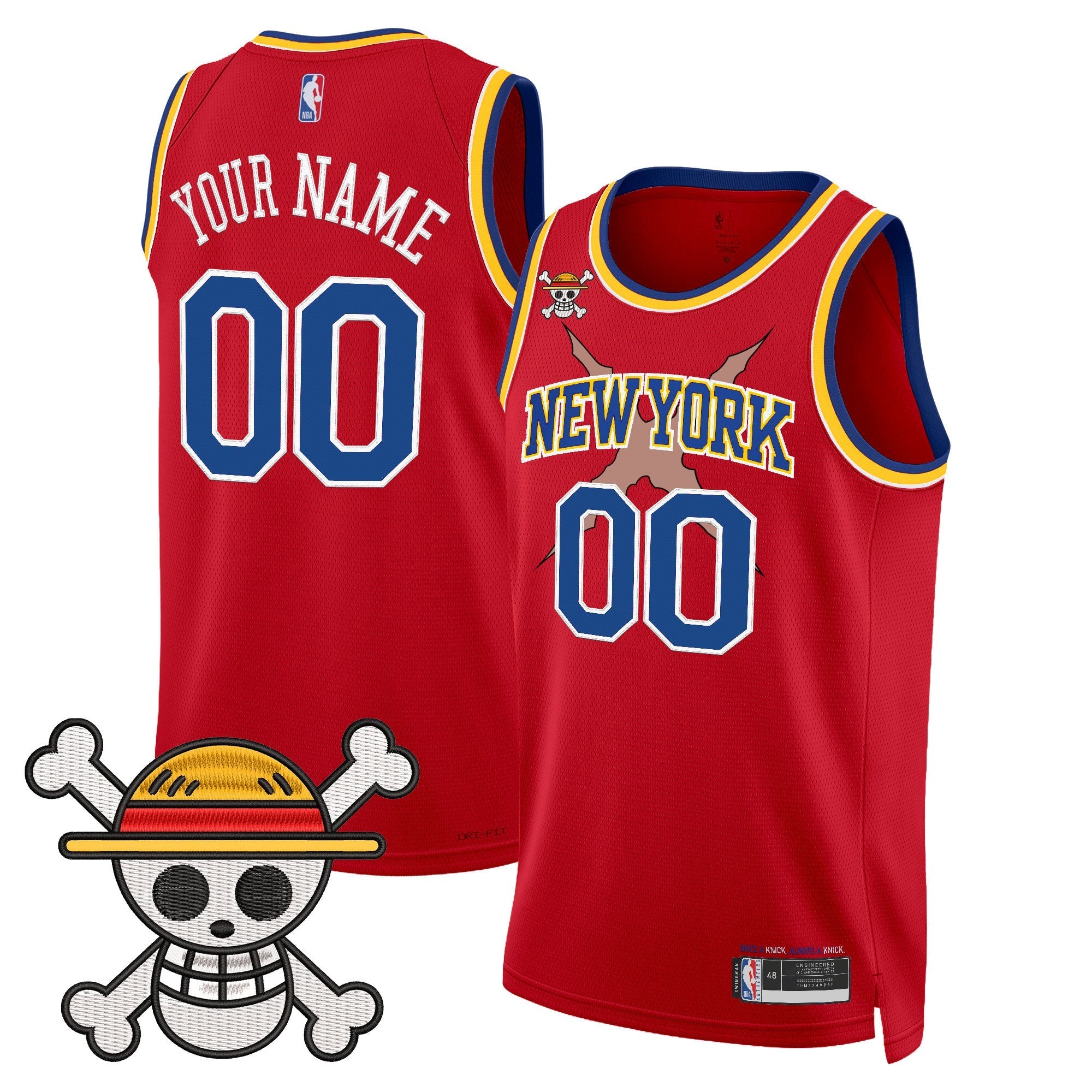 NYK x One Piece Swingman Custom Jersey- Stitched