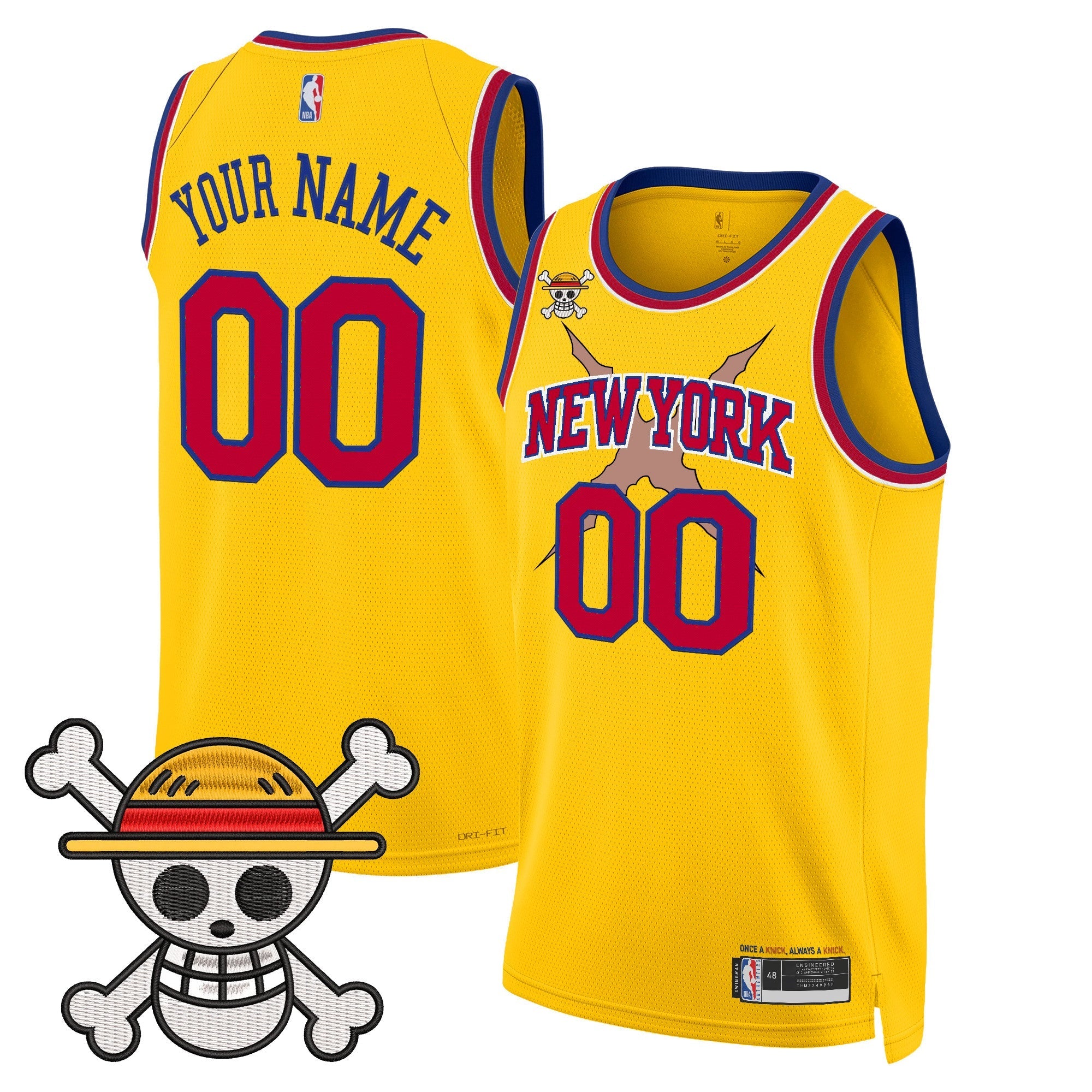 NYK x One Piece Swingman Custom Jersey- Stitched