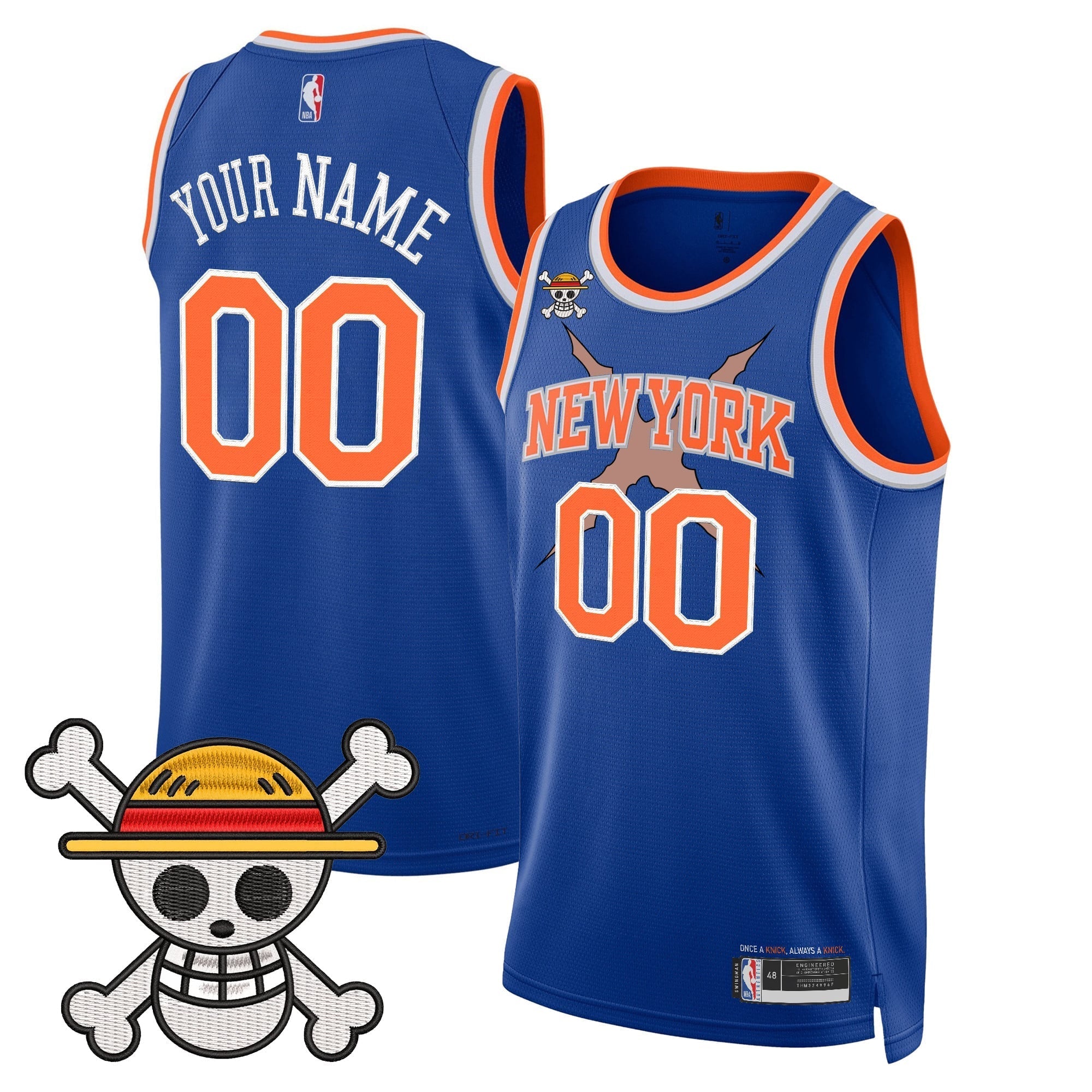 NYK x One Piece Swingman Custom Jersey- Stitched