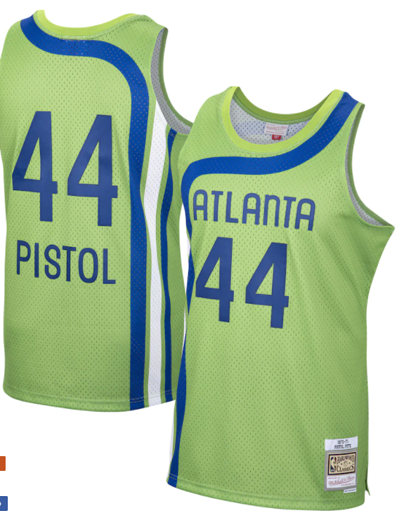 Atlanta Hawks Pete "Pistol" Maravich 1970/71 Mitchell & Ness Green Basketball Jersey
