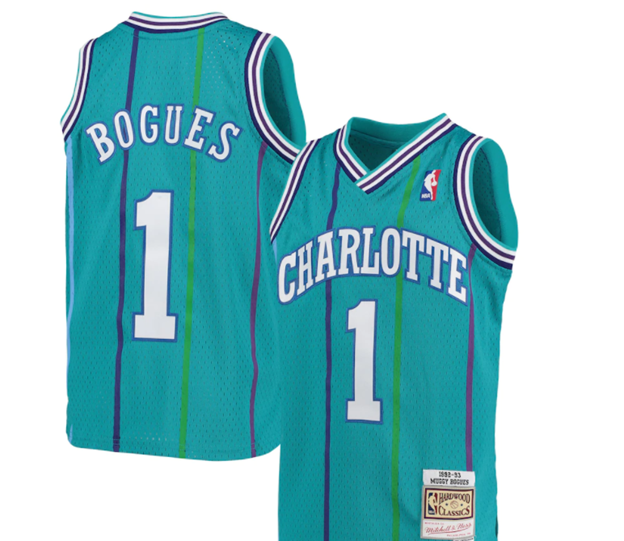 Charlotte Hornets Muggsy Bogues 1992-93 Mitchell & Ness Teal Basketball Jersey