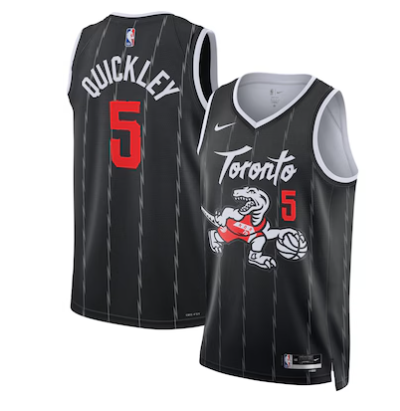 Immanuel Quickley Toronto Raptors Unisex 2025/26 Jersey - Black - City Edition