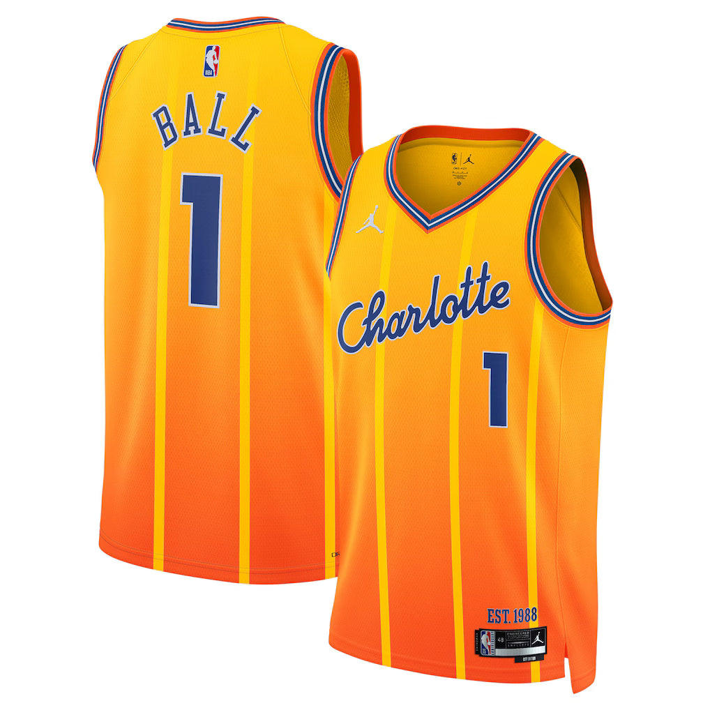 LaMelo Ball Charlotte Hornets Unisex 2025/26 Jersey - Orange - City Edition