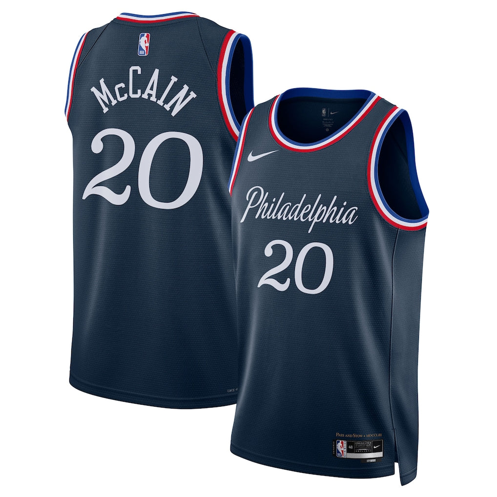 Jared McCain Philadelphia 76ers Unisex 2025/26 Jersey - Navy - City Edition
