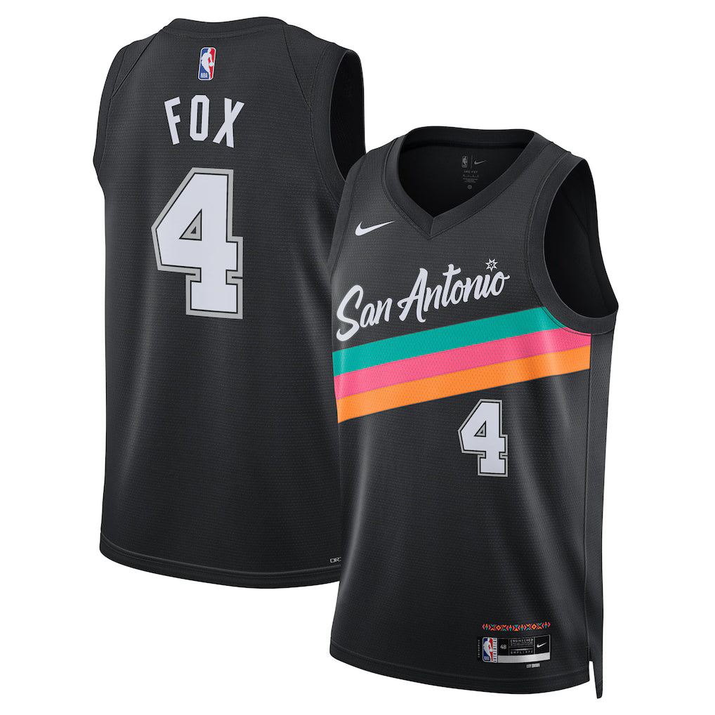 De'Aaron Fox San Antonio Spurs Unisex 2025/26 Jersey - Black - City Edition