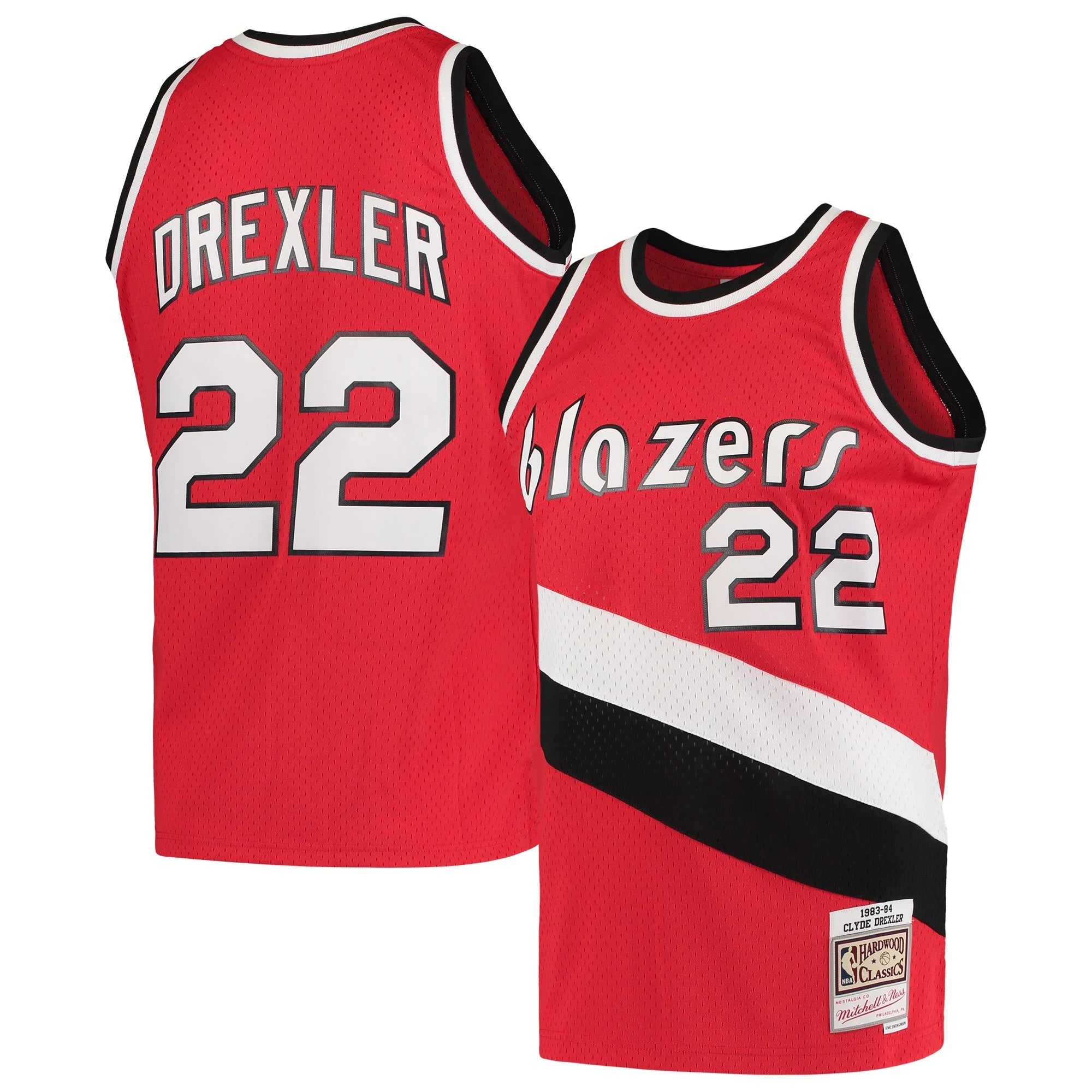 Clyde Drexler Portland Trail Blazers 1983/84 Hardwood Classics Jersey - Red