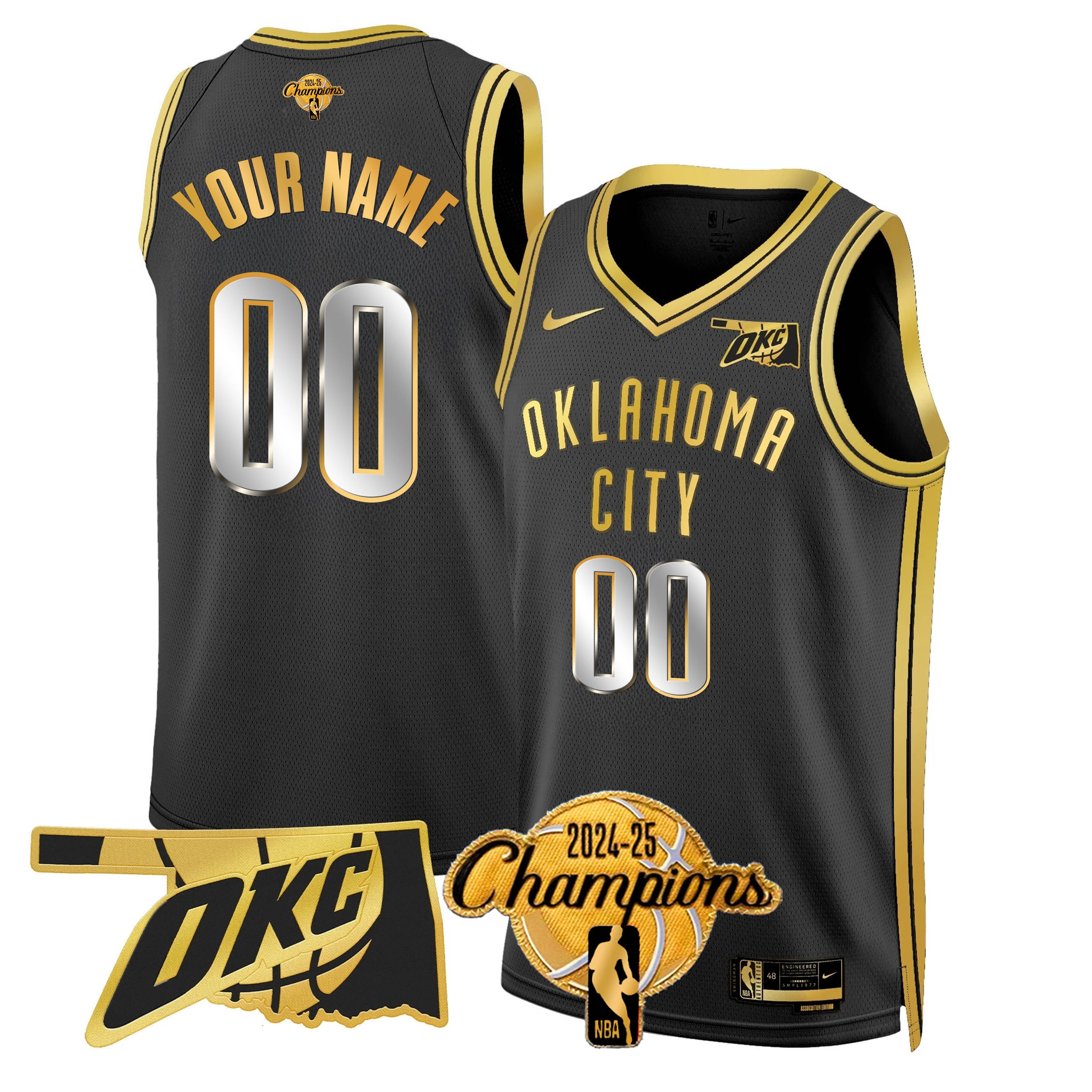 OKC 2024-25 Champions Custom Jersey - Stitched