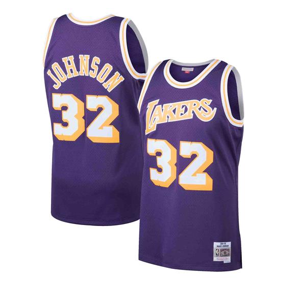 Los Angeles Lakers Magic Johnson Purple 1984-85 Hardwood Classics Swingman Jersey