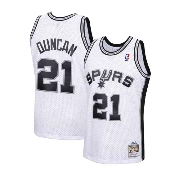 San Antonio Spurs Tim Duncan 1998-99 Mitchell & Ness White Basketball Jersey