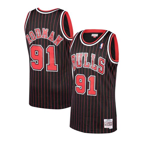 Chicago Bulls Dennis Rodman Black 1995-96 Hardwood Classics Swingman Jersey