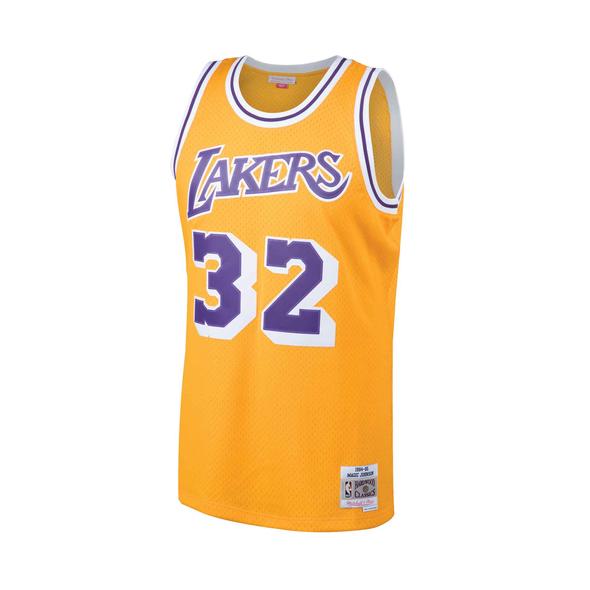 Los Angeles Lakers Magic Johnson Gold 1984-85 Hardwood Classics Swingman Jersey