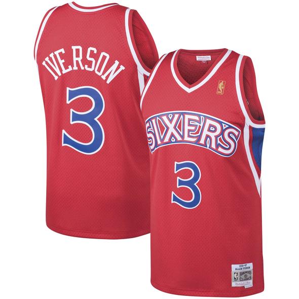 Philadelphia 76ers Allen Iverson Red 1996-97 Hardwood Classics Swingman Jersey