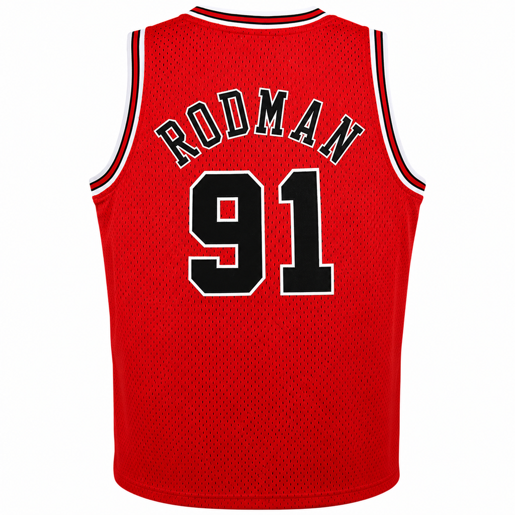 Youth Chicago Bulls Dennis Rodman Mitchell & Ness Red 1995-96 Hardwood Classics Swingman Jersey