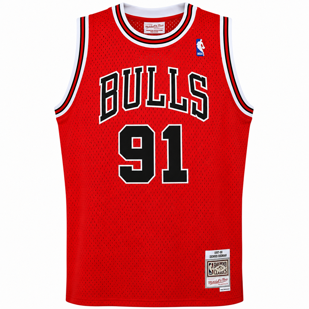 Youth Chicago Bulls Dennis Rodman Mitchell & Ness Red 1995-96 Hardwood Classics Swingman Jersey