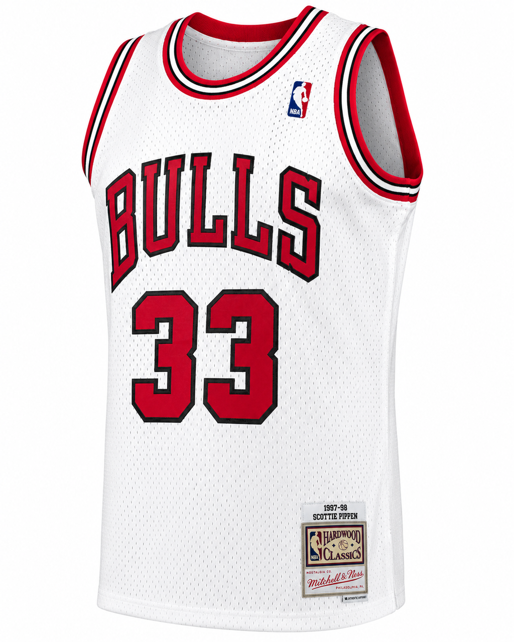 Men's Chicago Bulls Scottie Pippen Mitchell & Ness White Hardwood Classics 1997-98 Swingman Jersey