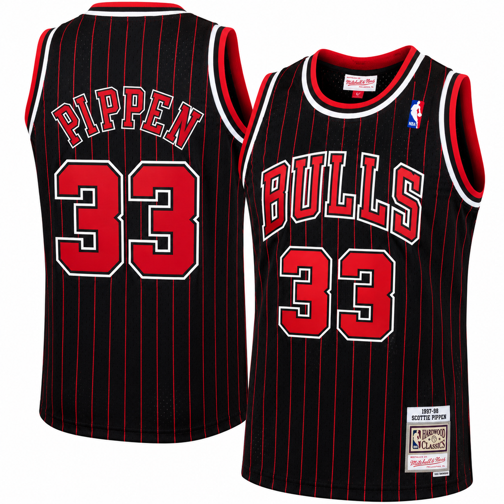 Youth Chicago Bulls Scottie Pippen Mitchell & Ness Black 1995-96 Hardwood Classics Swingman Jersey