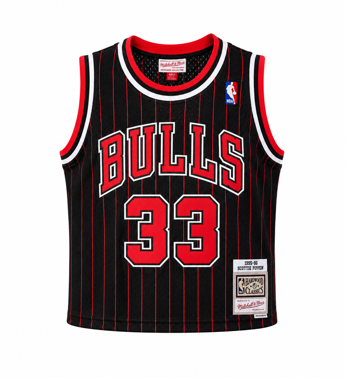 Youth Chicago Bulls Scottie Pippen Mitchell & Ness Black 1995-96 Hardwood Classics Swingman Jersey