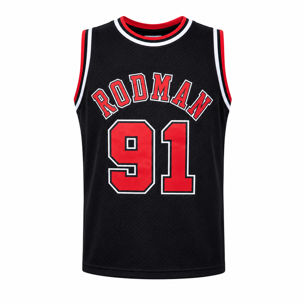 Men's Chicago Bulls Dennis Rodman Mitchell & Ness Black 1997-98 Hardwood Classics Swingman Jersey