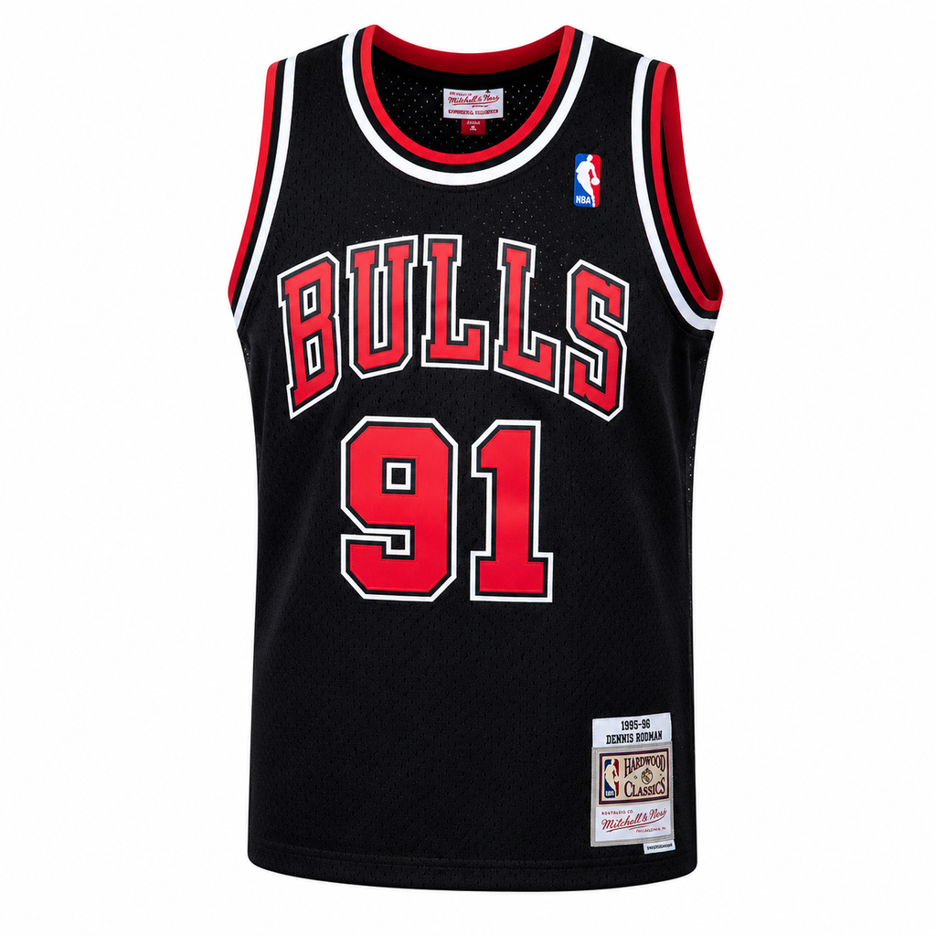 Men's Chicago Bulls Dennis Rodman Mitchell & Ness Black 1997-98 Hardwood Classics Swingman Jersey