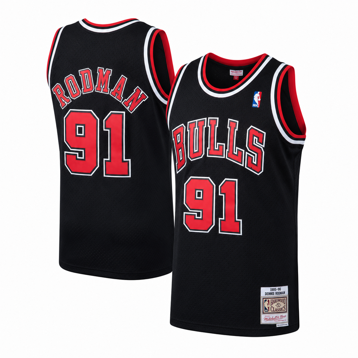 Men's Chicago Bulls Dennis Rodman Mitchell & Ness Black 1997-98 Hardwood Classics Swingman Jersey