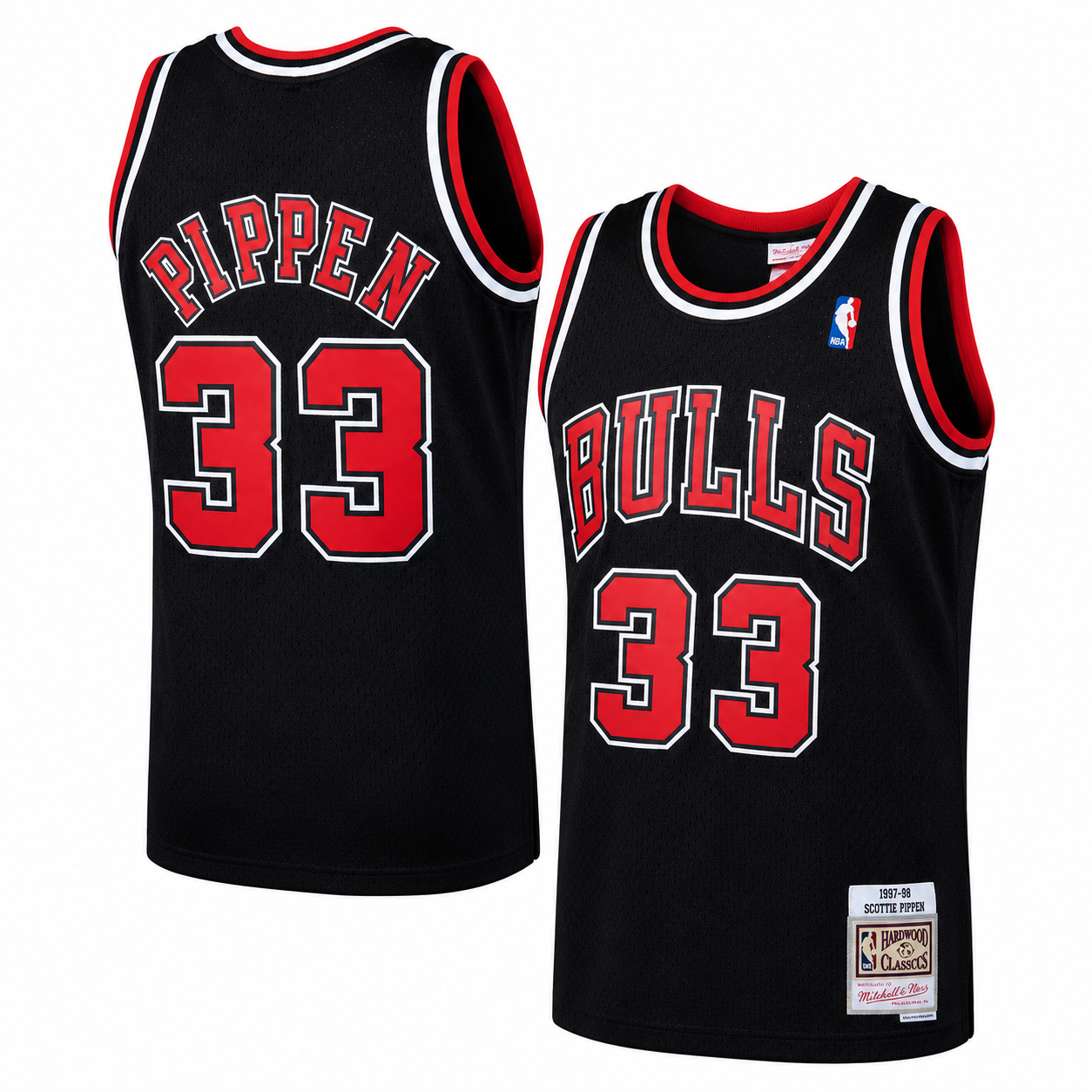 Men's Chicago Bulls Scottie Pippen Mitchell & Ness Black 1997-98 Hardwood Classics Swingman Jersey