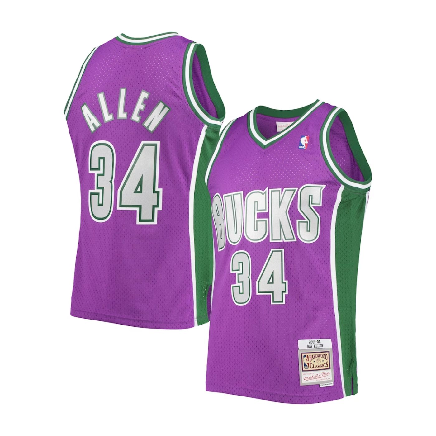 Milwaukee Bucks Ray Allen Purple 2001-02 Hardwood Classics Swingman Jersey
