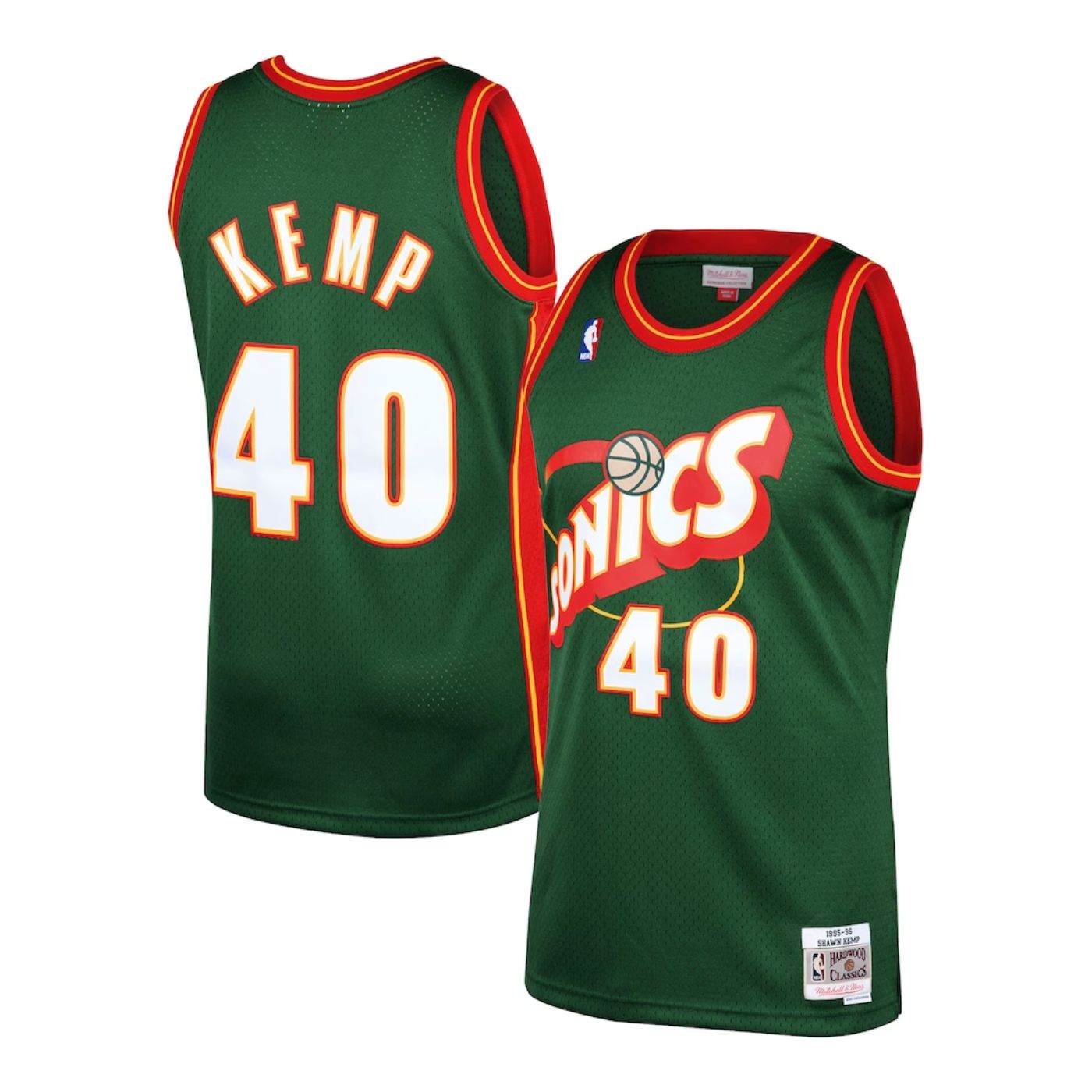 Seattle Supersonics Shawn Kemp Green 1995-96 Hardwood Classics Swingman Jersey