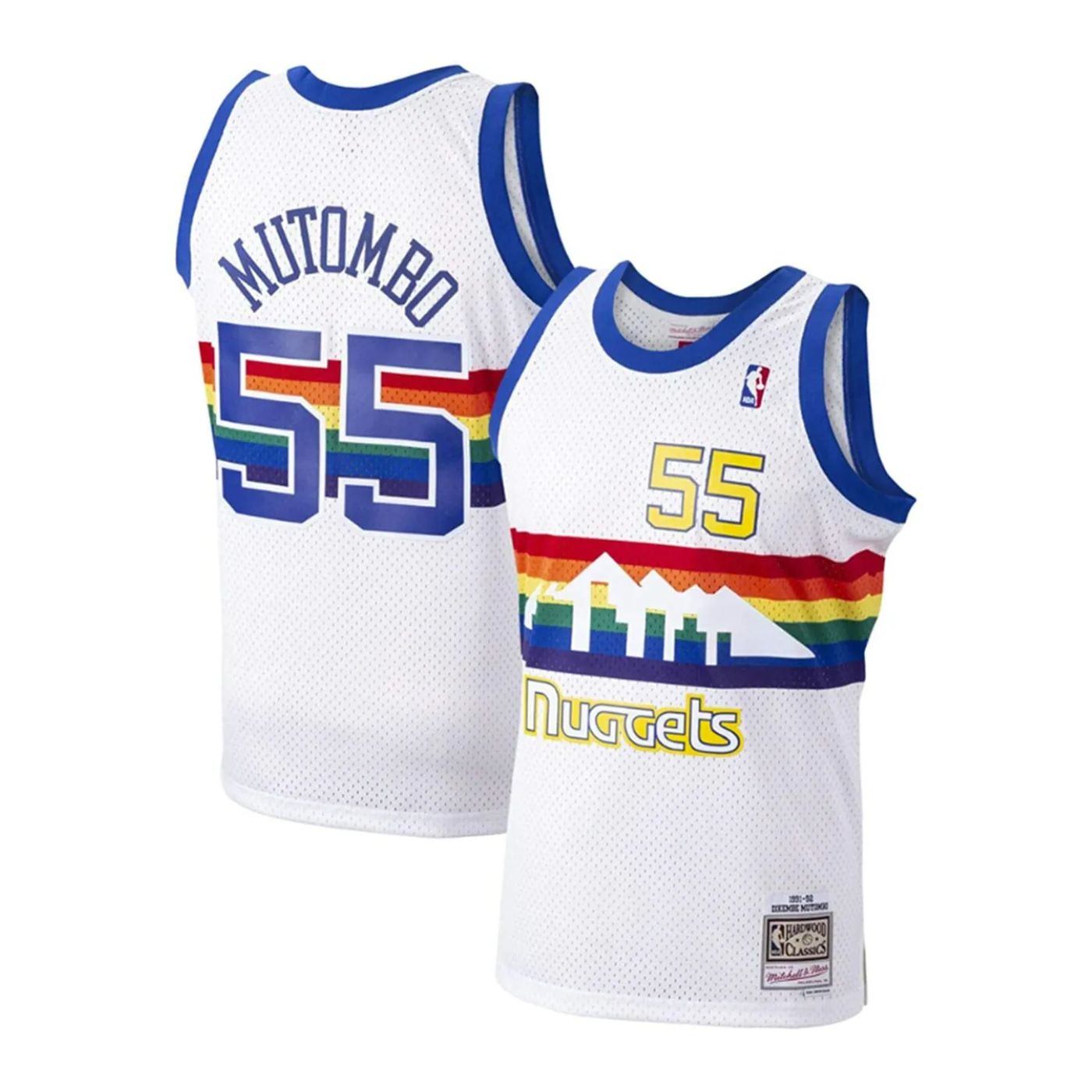 Denver Nuggets Dikembe Mutombo 1991-92 Mitchell & Ness White Basketball Jersey