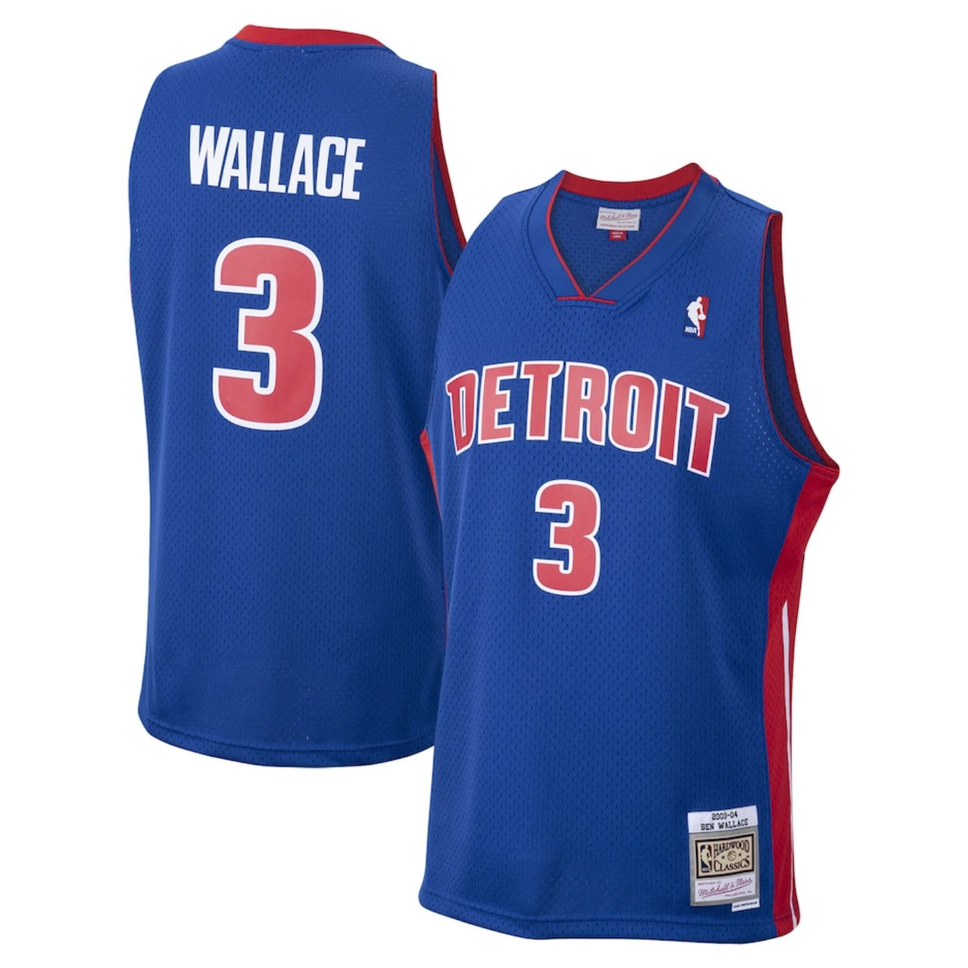 Detroit Pistons Ben Wallace 2003-04 Mitchell & Ness Blue Basketball Jersey