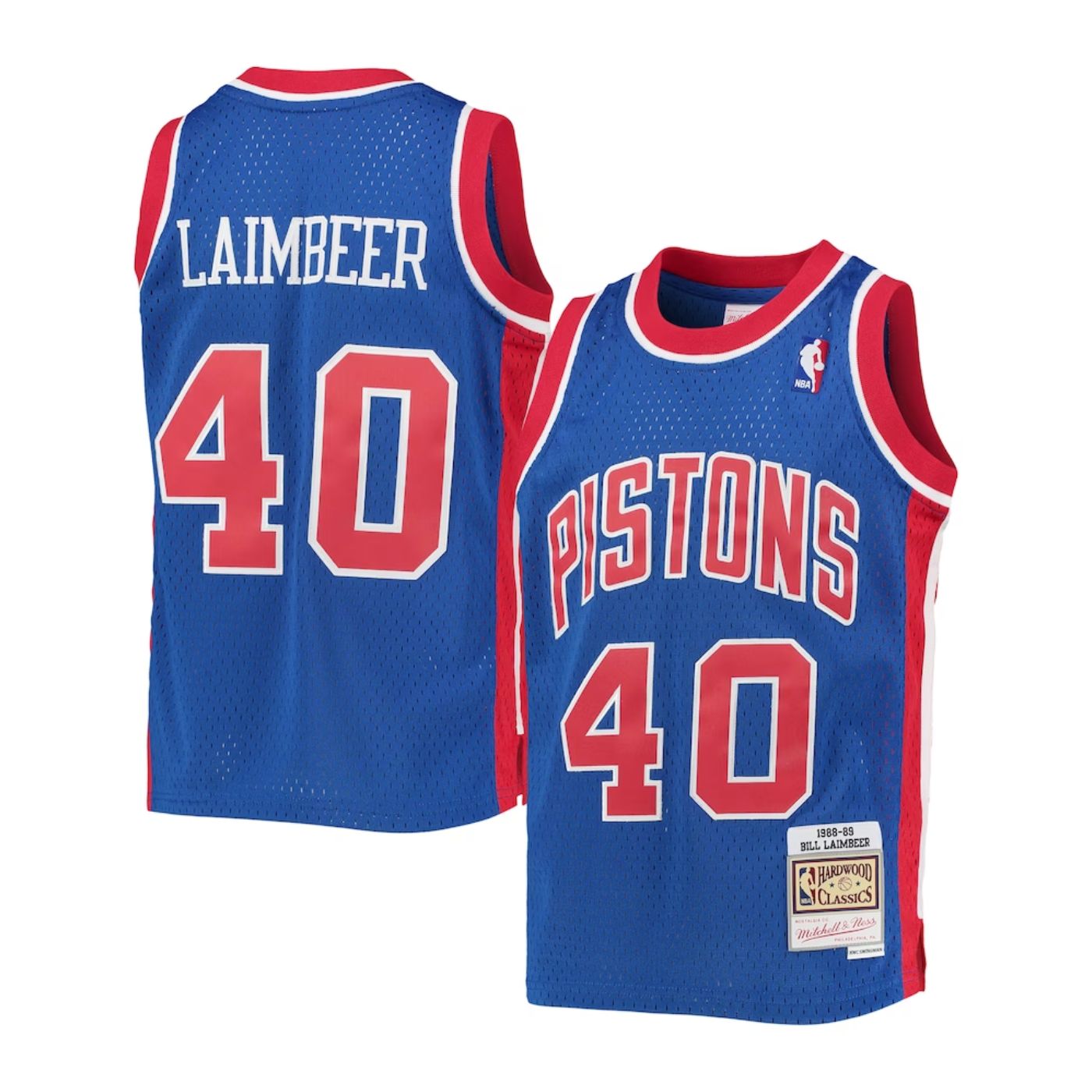 Detroit Pistons Bill Laimbeer 1988-89 Mitchell & Ness Blue Basketball Jersey