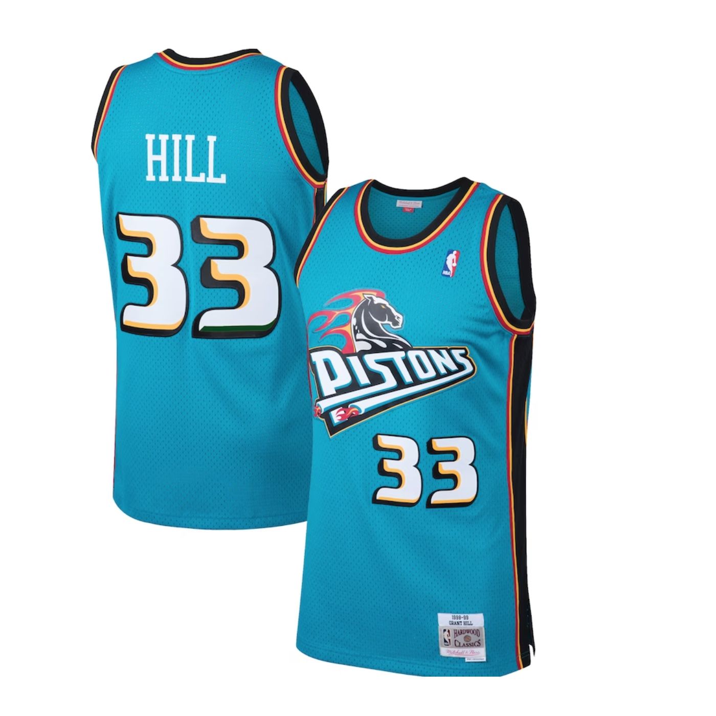 Detroit Pistons Grant Hill 1998-99 Mitchell & Ness Teal Basketball Jersey