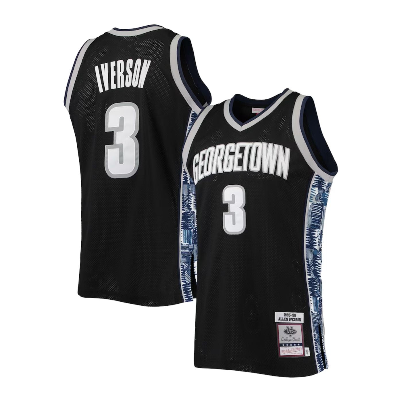 Georgetown University Allen Iverson 1995-96 Mitchell & Ness Black Basketball Jersey