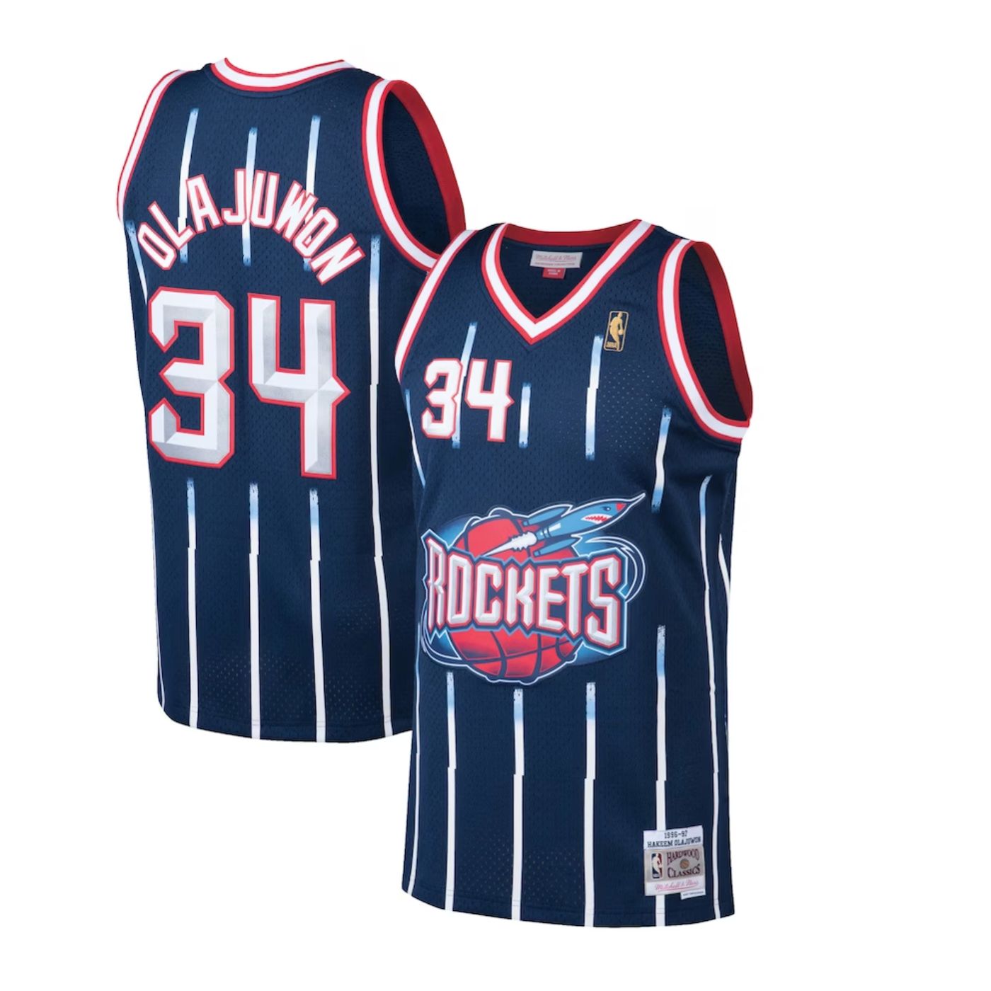 Houston Rockets Hakeem Olajuwon Navy 1996-97 Hardwood Classics Swingman Jersey