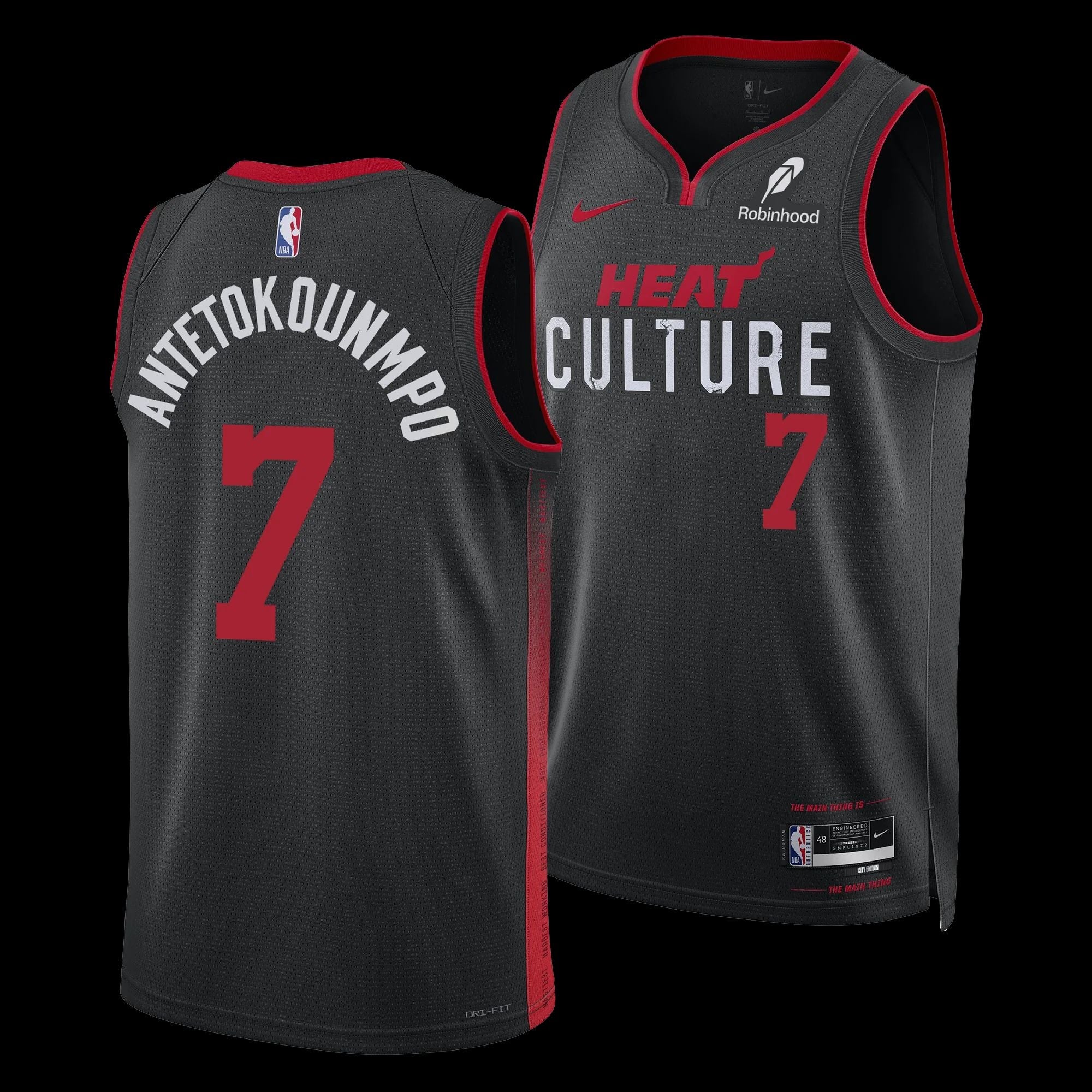 Giannis Antetokounmpo Miami Heat Culture Jersey - Black