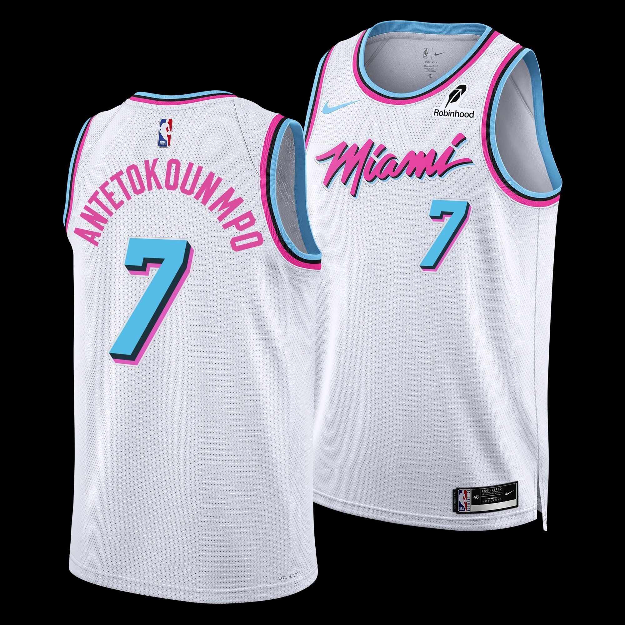 Giannis Antetokounmpo Miami Heat Vice Jersey - White