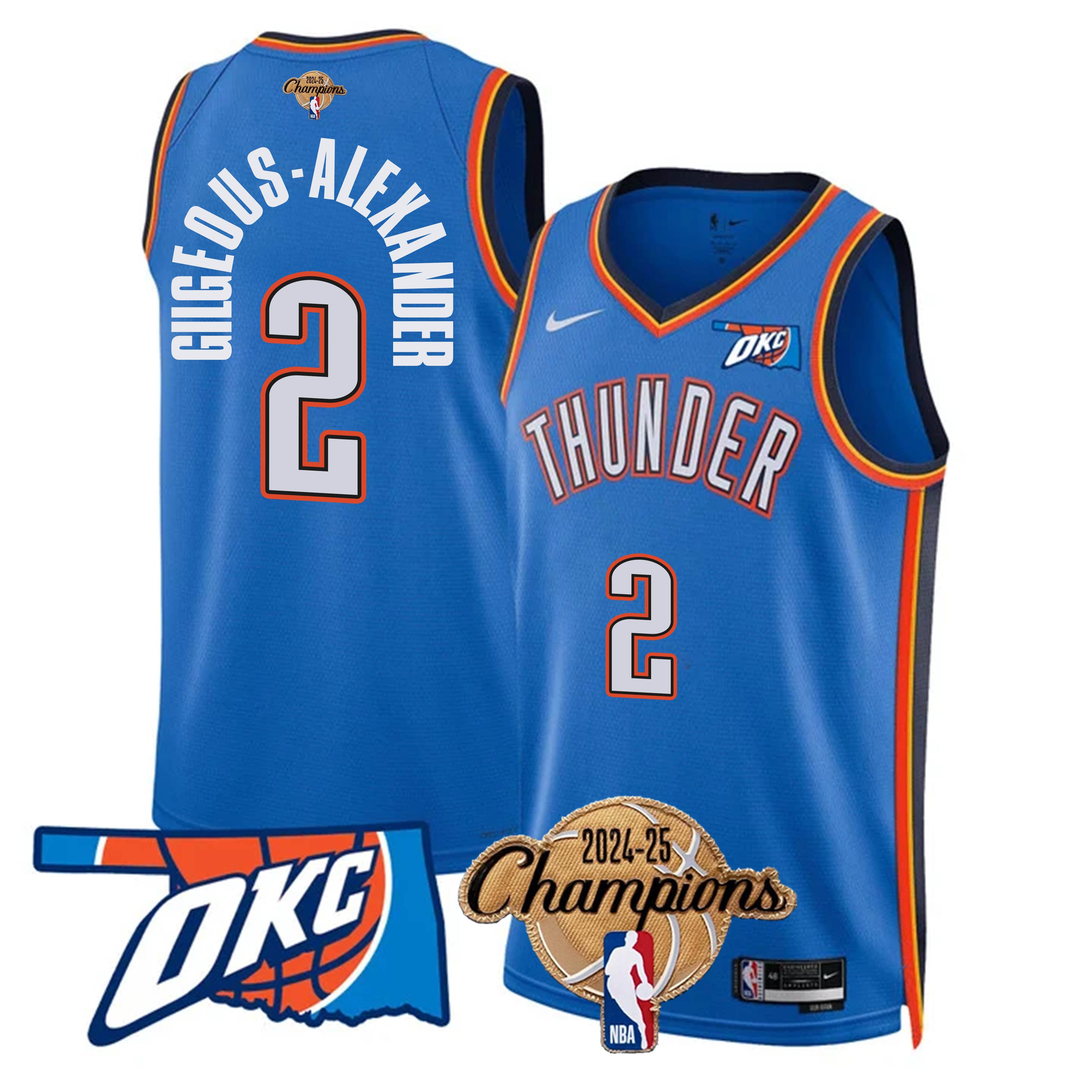 OKC 2024-25 Champions Jersey - Stitched