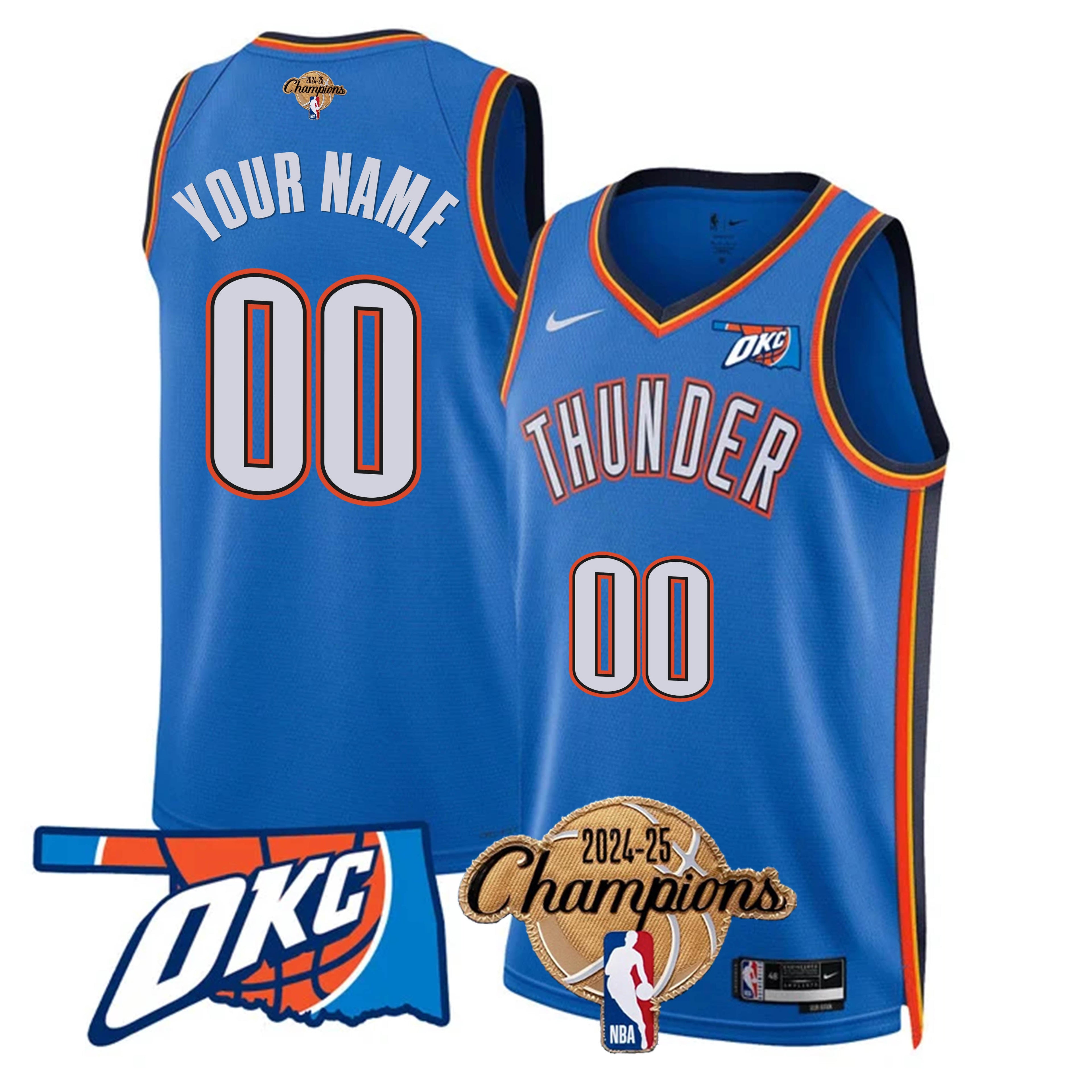 OKC 2024-25 Champions Custom Jersey - Stitched