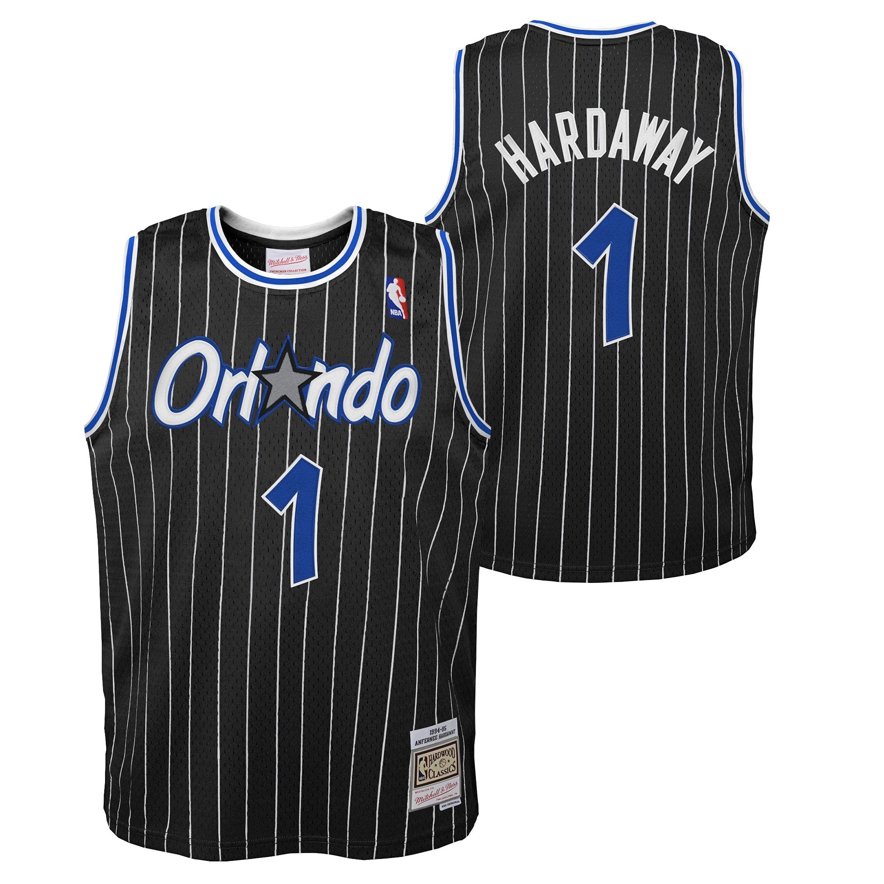 Youth Orlando Magic Anfernee  Penny Hardaway Mitchell & Ness 1994 NBA Black Hardwood Classic Swingman Jersey