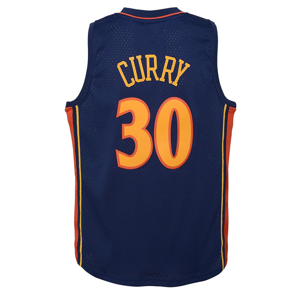 Youth Stephen Curry Golden State Warriors Mitchell & Ness Navy Blue 2009-10 Hardwood Classics Swingman Jersey