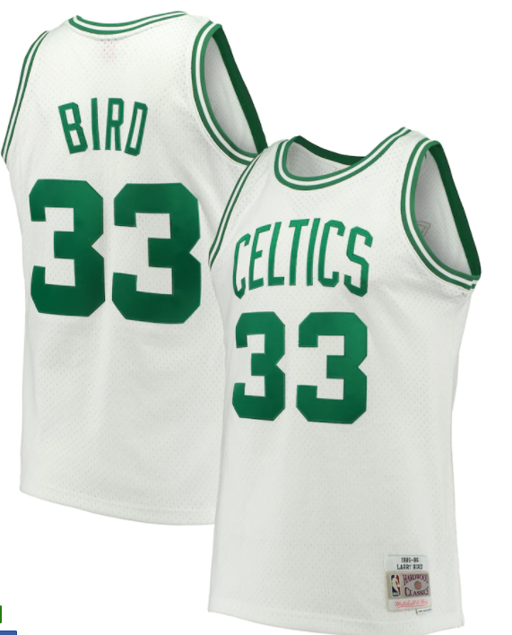 Boston Celtics Larry Bird White 1985-86 Hardwood Classics Swingman Jersey