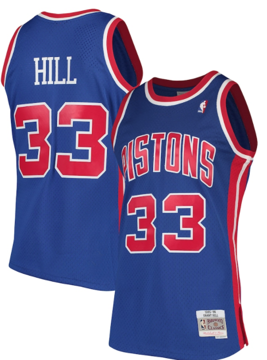 Detroit Pistons Grant Hill 1995-96 Mitchell & Ness Blue Basketball Jersey