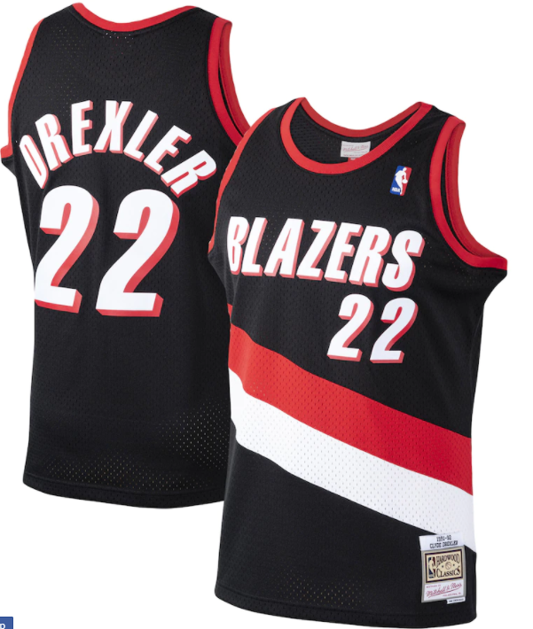 Portland Trail Blazers Clyde Drexler 1991-92 Mitchell & Ness Black Basketball Jersey