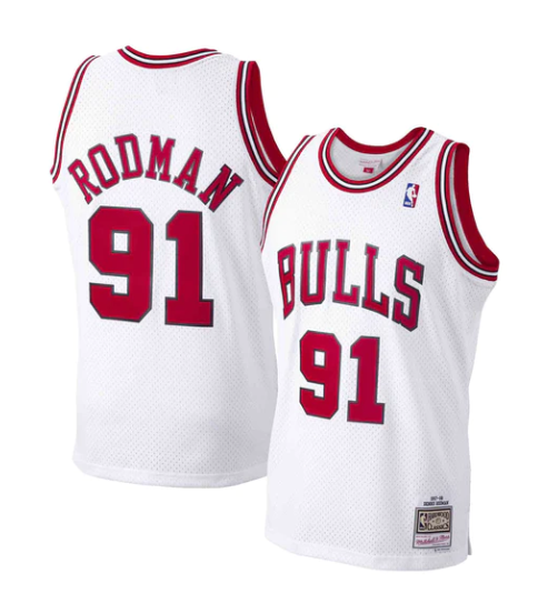 Chicago Bulls Dennis Rodman White 1997-98 Hardwood Classics Swingman Jersey