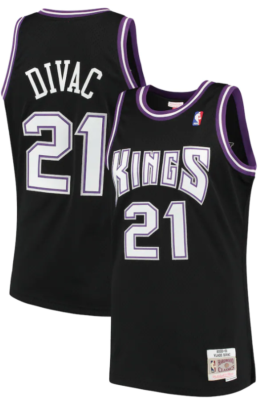 Sacramento Kings Vlade Divac 2000-01 Mitchell & Ness Black Basketball Jersey