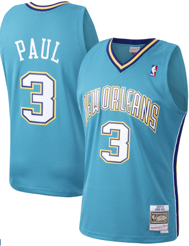 New Orleans Hornets Chris Paul 2005-06 Mitchell & Ness Blue Basketball Jersey