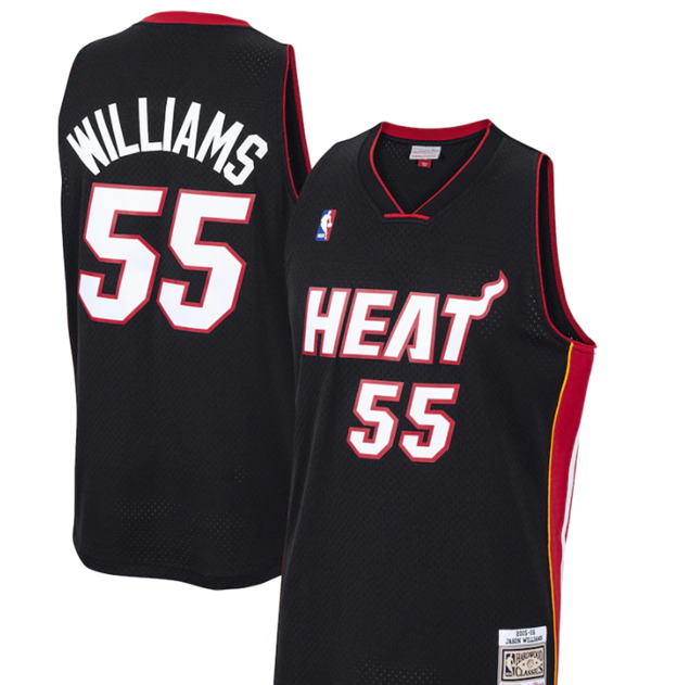 Miami Heat Jason Williams 2005-06 Mitchell & Ness Black/Red Basketball Jersey