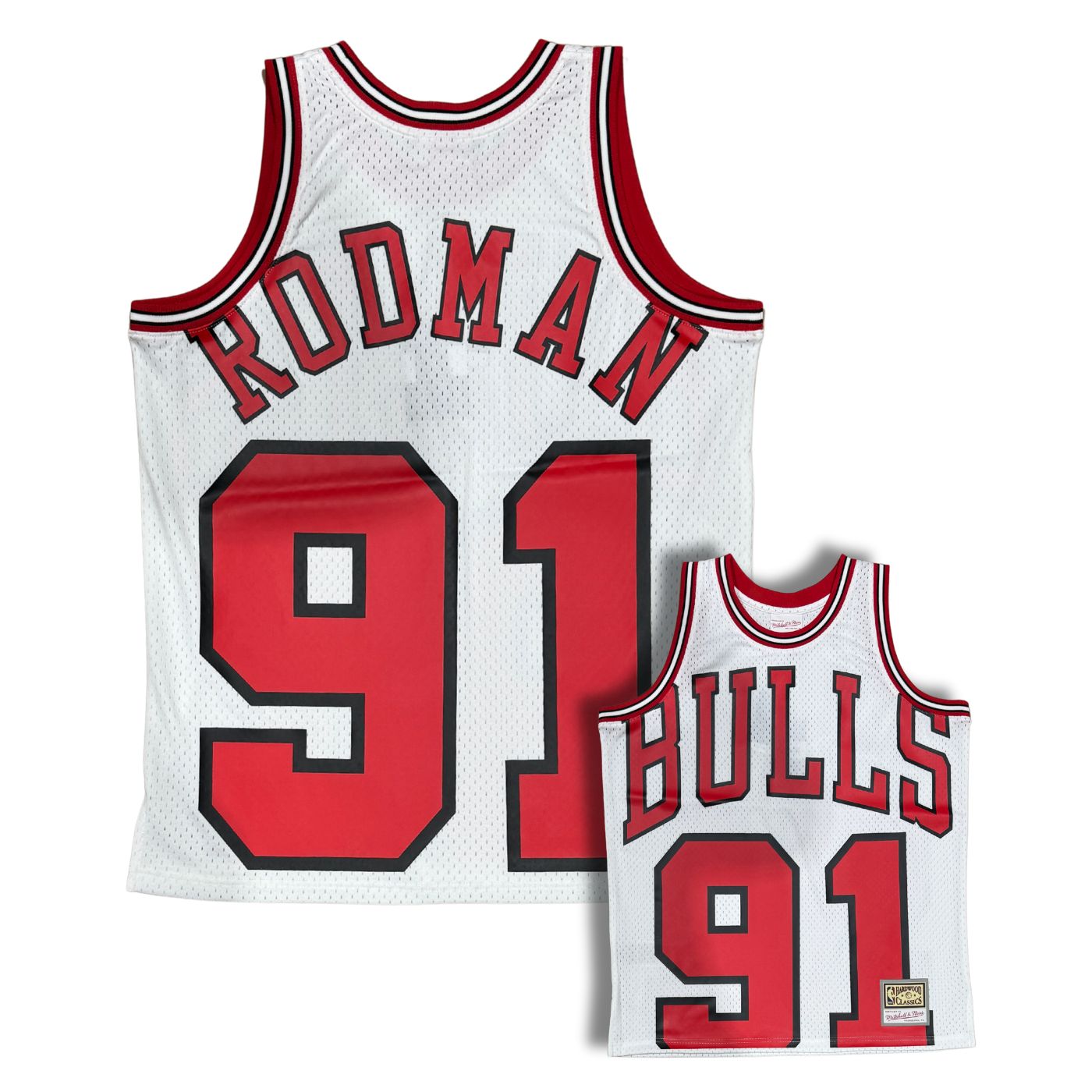 Chicago Bulls Dennis Rodman White 1997-98 Hardwood Classics Maxxout Jersey