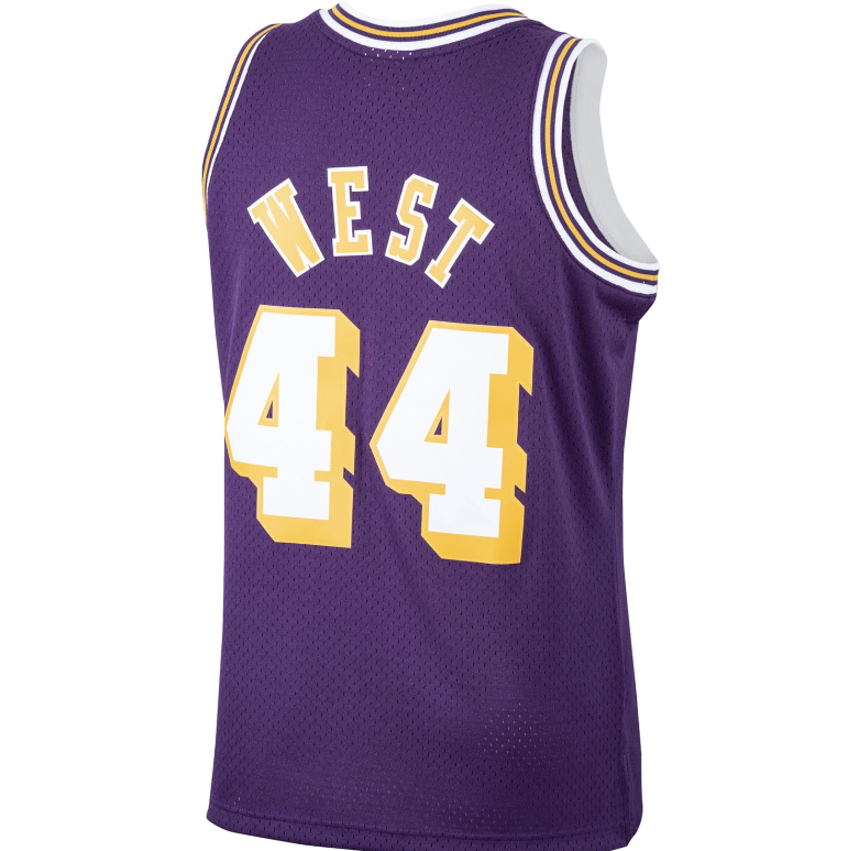 Men's Jerry West Los Angeles Lakers Mitchell & Ness 1971-72 Hardwood Classics Swingman Player Jersey - Purple