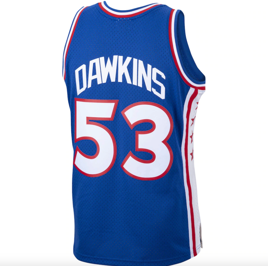 Men's Mitchell & Ness Darryl Dawkins Royal Philadelphia 76ers 1976-77 Hardwood Classics Swingman Player Jersey